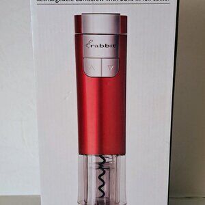 Electric Rabbit Rechargeable Corkscrew Wine Opener w/ Built-In Foil Cutter
